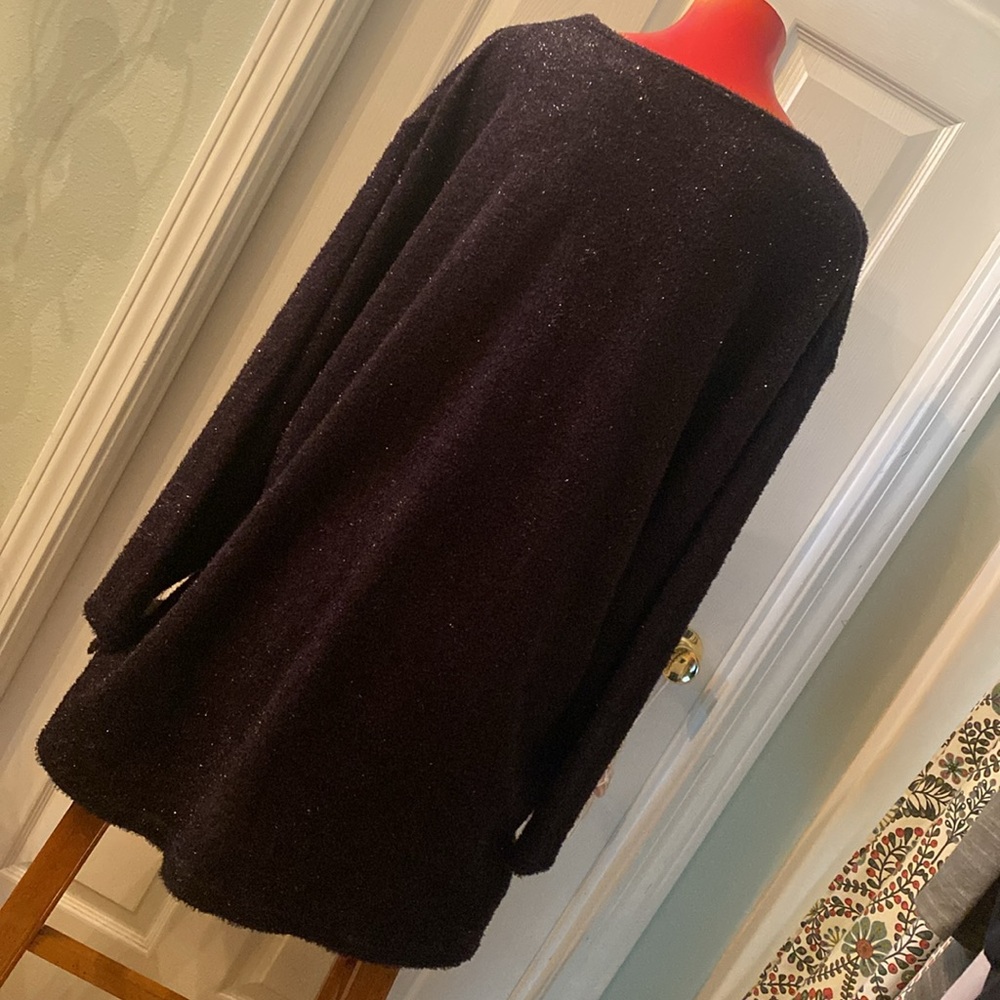 VINTAGE Delta Burke Black Glittery Sparkly Knit Top NWT - Picture 7 of 11